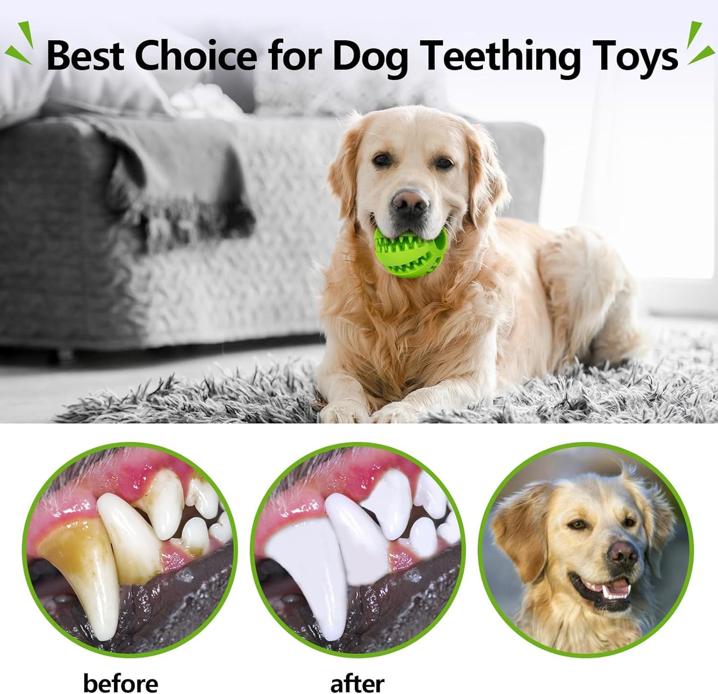 Dog Teething Toys Ball (2 packs)