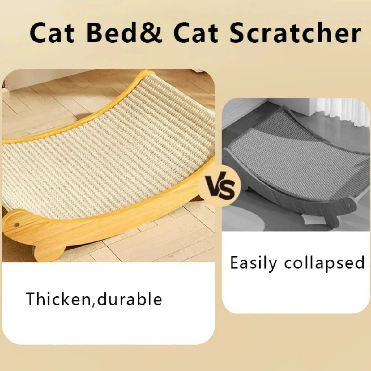 Cat Scratcher Bed Cats Wooden Scratching Pads Multifuction Cats Sleeping Bed Detachable Cat Scratch Board For Kitten Grinding