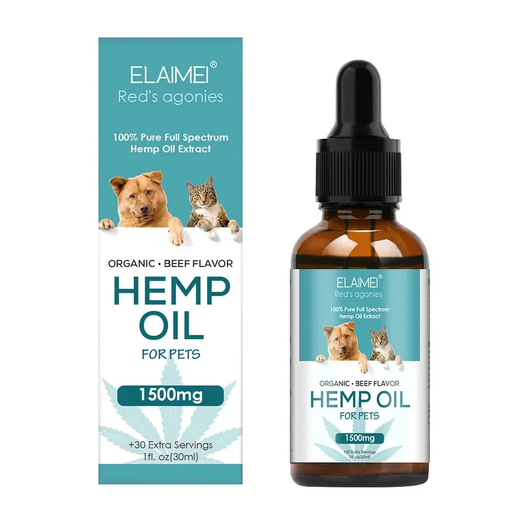 30ml Dog Body Care Hemp Seed Essential Oil Relieves Stress, Improves Skin and Coat. Pet Skincare Products. Antifreeze coolant