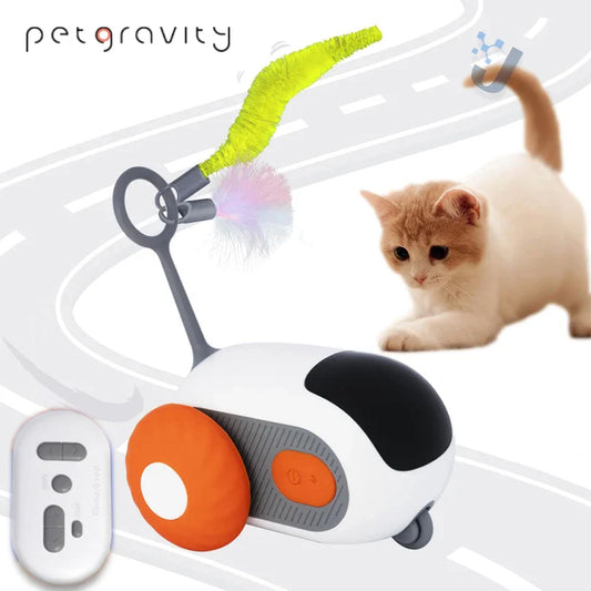 Interactive Cat Chase Toy - USB-Powered Remote Control Sports Car