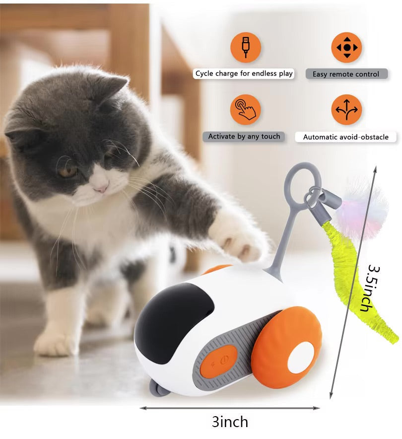 Interactive Cat Chase Toy - USB-Powered Remote Control Sports Car