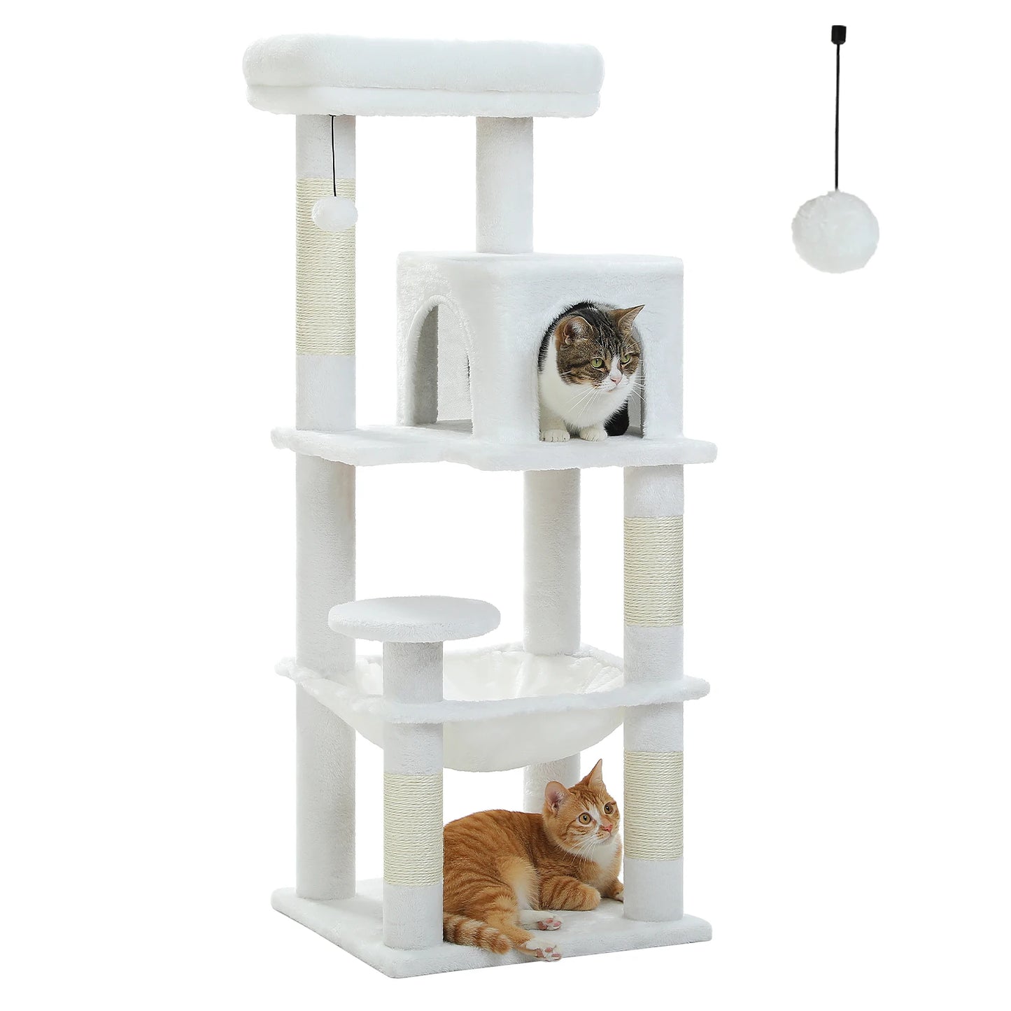 Cat Tree for Indoor Cats, 5-Level Cat Tower for Large Cats with Metal Frame Large Hammock Cat Condo