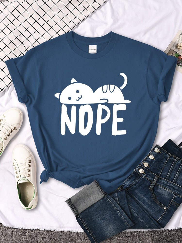 'Nope' Funny Female Cat t-Shirt