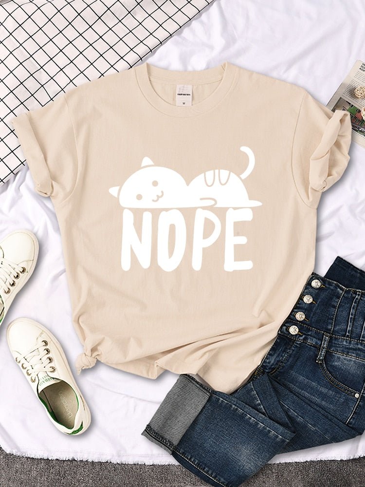 'Nope' Funny Female Cat t-Shirt