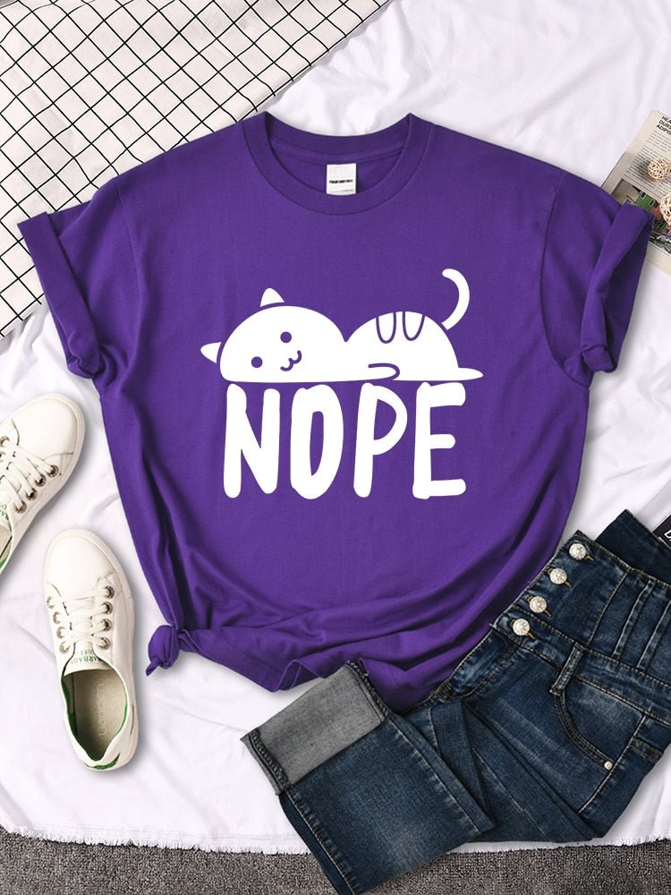 'Nope' Funny Female Cat t-Shirt